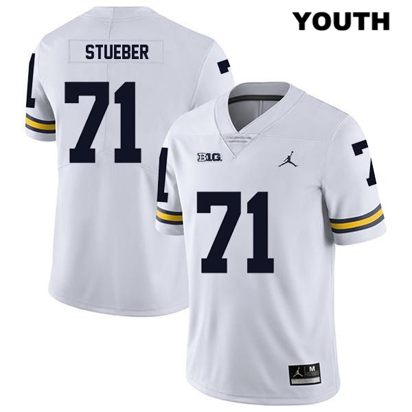 Youth NCAA Michigan Wolverines Andrew Stueber #71 White Jordan Brand Authentic Stitched Legend Football College Jersey BF25C61HL